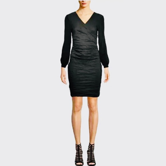 Nicole Miller • Fitted V-Neck Mini Dress • SZ 6 • Retail $440 - Picture 2 of 13